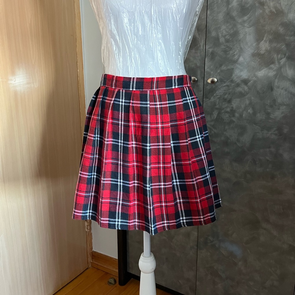 Plaid Red and Black Women's Skirt